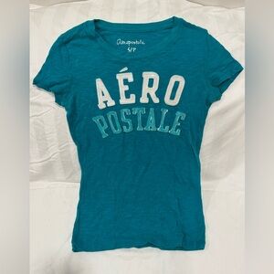 Aeropostale Teal Short Sleeve Logo Tee
